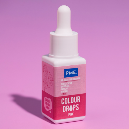 Barwnik spożywczy olejowy PME, Colour Drops, różowy 20 ml