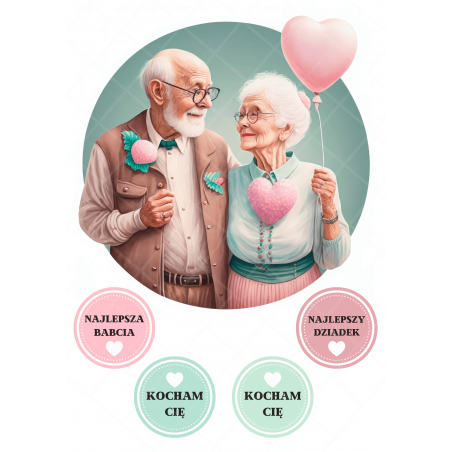 Dla Babci i Dziadka, wydruk na opłatku