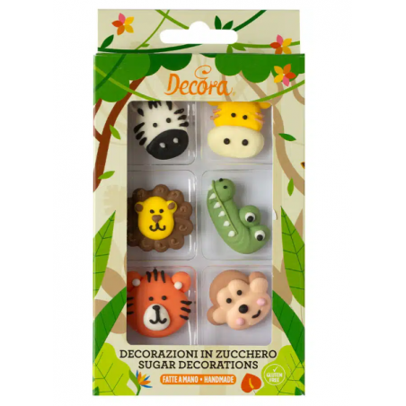 Ozdoby cukrowe dżungla 6 szt.