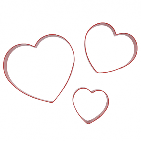 Wykrawaczki metalowe do ciasteczek Serce 3 szt., PME