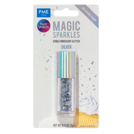Posypka brokat srebrny spożywczy Magic Sparkles, PME