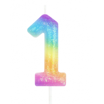 Świeczka kolorowa brokatowa...