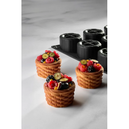 Forma silikonowa monoporcje Panier, koszyk wiklinowy 12 szt., Pavoni