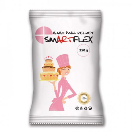 SmartFlex masa cukrowa Velvet Waniliowa różowa baby pink 250 g, krótka data