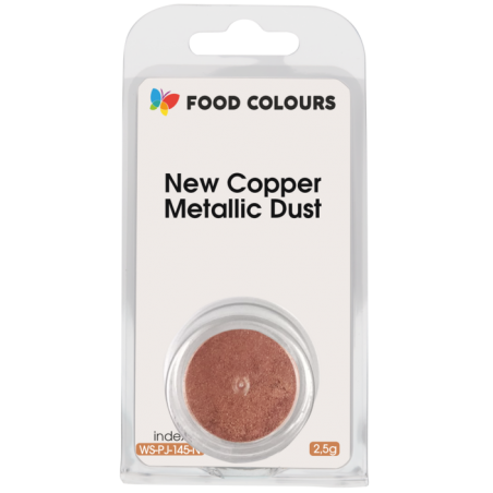 Barwnik spożywczy miedziany New Copper Metallic Dust 2,5 g proszek, Food Colours, krótka data