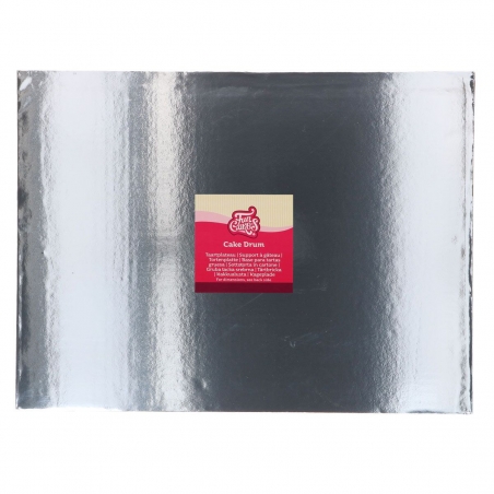 Podkład pod tort srebrny prostokątny 40,5 × 30,5 cm, h 2 cm, FunCakes