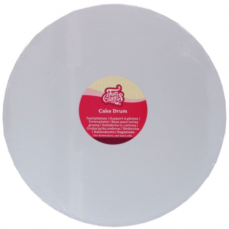 Podkład pod tort biały okrągły śr. 32,5 cm, h 2 cm, FunCakes