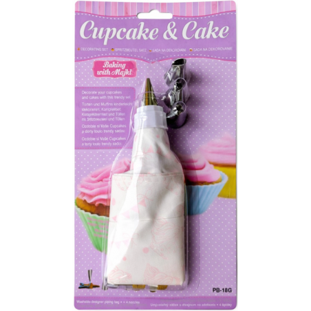 Zestaw rękaw cukierniczy i tylki końcówki dekoratorskie babeczki 4 szt.