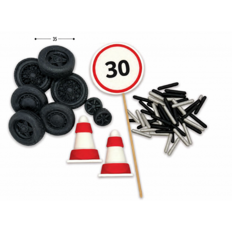 Dekoracja cukrowa zestaw drogowy "30"