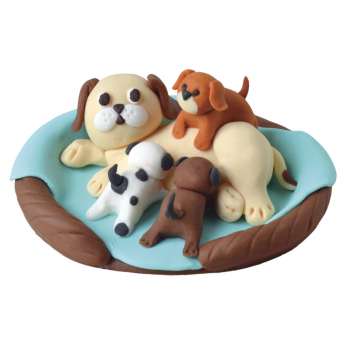 Dekoracje cukrowe psia rodzina