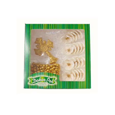 Zestaw komunijny, biały mix, Dekorpol