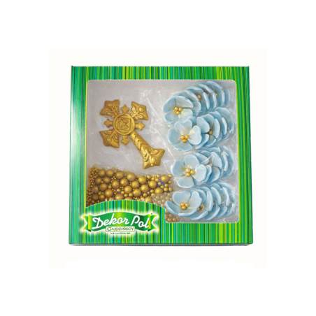 Zestaw komunijny, niebieski mix, Dekorpol