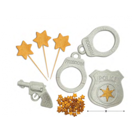 Dekoracja cukrowa zestaw policyjny