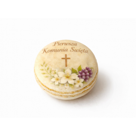Korpusy makaroników z nadrukiem na Pierwszą Komunię Świętą, 10 szt., 3,5 cm