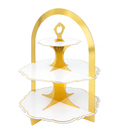 Patera na ciastka biało-złota 34 x 45 cm, PartyPal