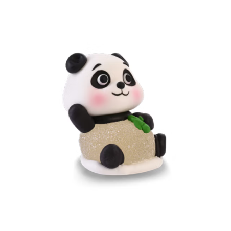 Figurka cukrowa panda siedziąca z bambusem