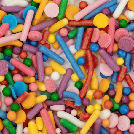 Posypka cukrowa Rainbow Mix PME 76 g – kolorowa dekoracja do tortów i cupcakes