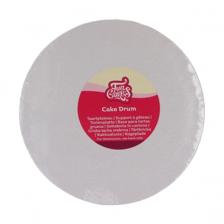 Podkład pod tort biały okrągły śr. 22,5 cm, h 1,2cm, FunCakes