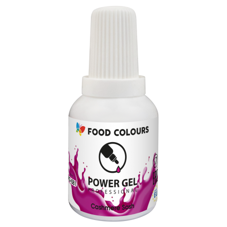 Power Gel Cashmere Sash – purpurowy, elegancki barwnik do tortów i kremów, FoodColours