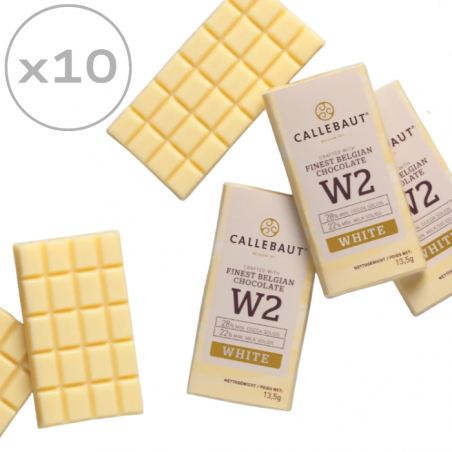 Mini czekoladka biała neapolitantka Callebaut W2 13,5g do dekoracji tortów, 10 szt.