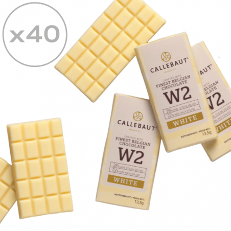 Mini czekoladka biała neapolitanka Callebaut W2 13,5g do dekoracji tortów, 40 szt.