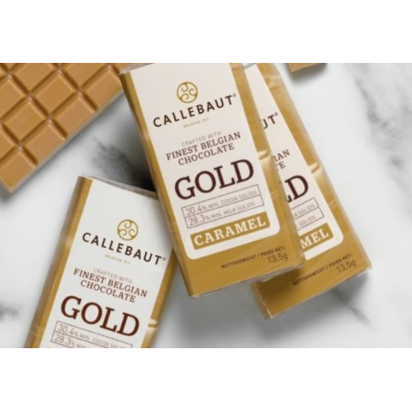 Mini czekoladka karmelowa napolitains Callebaut Gold 13,5 g do dekoracji tortów, 10 szt.