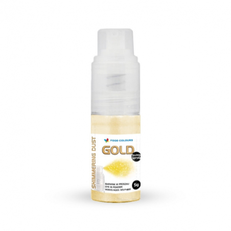 Barwnik do dekoracji złoty shimmering puder suchy spray food colours 5g