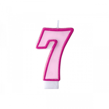 Świeczka różowa cyfra 7