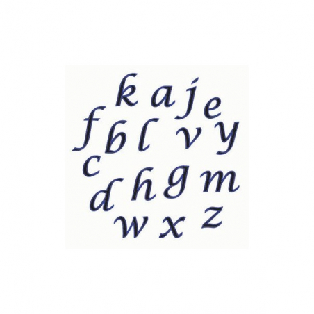 Wykrawaczki alfabet litery małe, kursywa