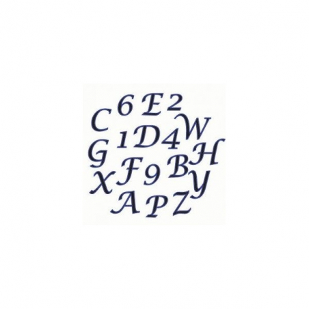 Wykrawaczki alfabet wielkie litery, cyfry, kursywa