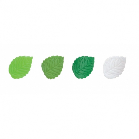 Dekoracja cukrowa listki liście w kolorze pistacji