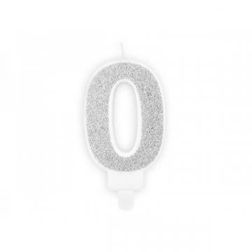 Świeczka srebrna brokatowa...