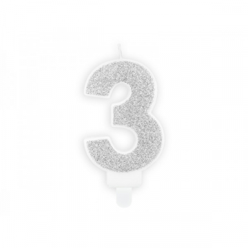 Świeczka srebrna brokatowa...