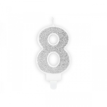 Świeczka srebrna brokatowa...