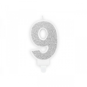 Świeczka srebrna brokatowa...