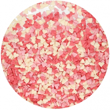 Posypka mini serca biało-różowo-czerwone Fun Cakes