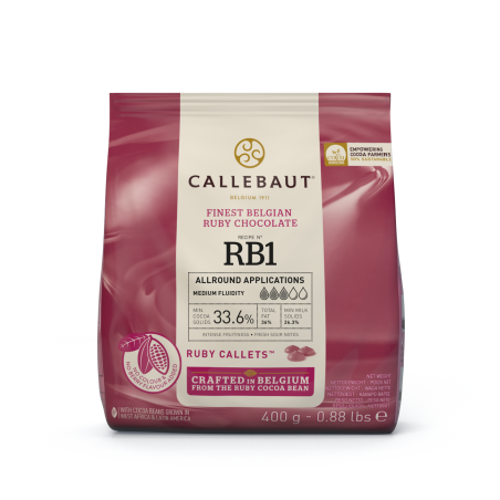 Czekolada rubinowa Ruby Callebaut w pastylkach 400 g