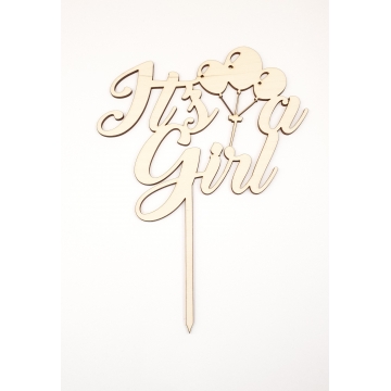 Topper drewniany It's a girl