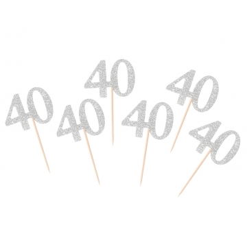 Toppery brokatowe srebrne...