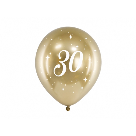 Balon z helem Glossy 30 cm, złoty, 30
